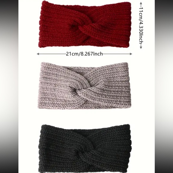 ❤️ $10 Flash Sale 3 Pack Cable knit crochet headband ear warmers - Picture 8 of 9